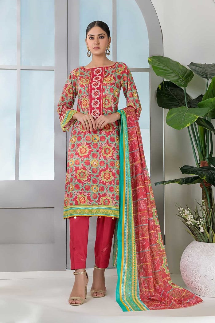 AST223P17 Printed Lawn Collection (POPPY RED)