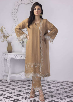 PD-23-103 Mansoob Embroidered Stitched 3 Piece Chiffon Suit